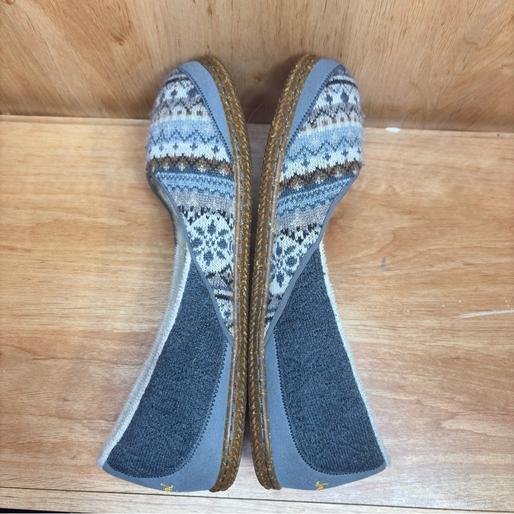 SmartWool Womens 10 Morning Ballet Flats Shoes Outdoor Slippers Gray Wool - Picture 2 of 8